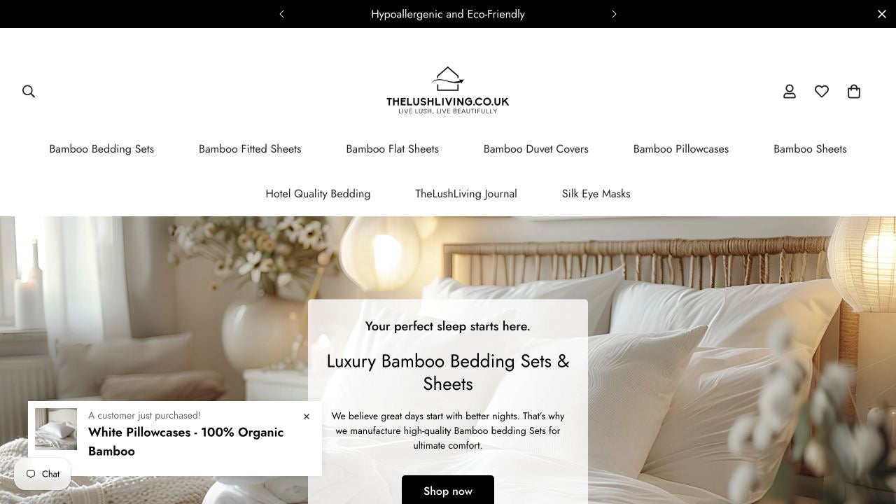 The Lush Living website homepage